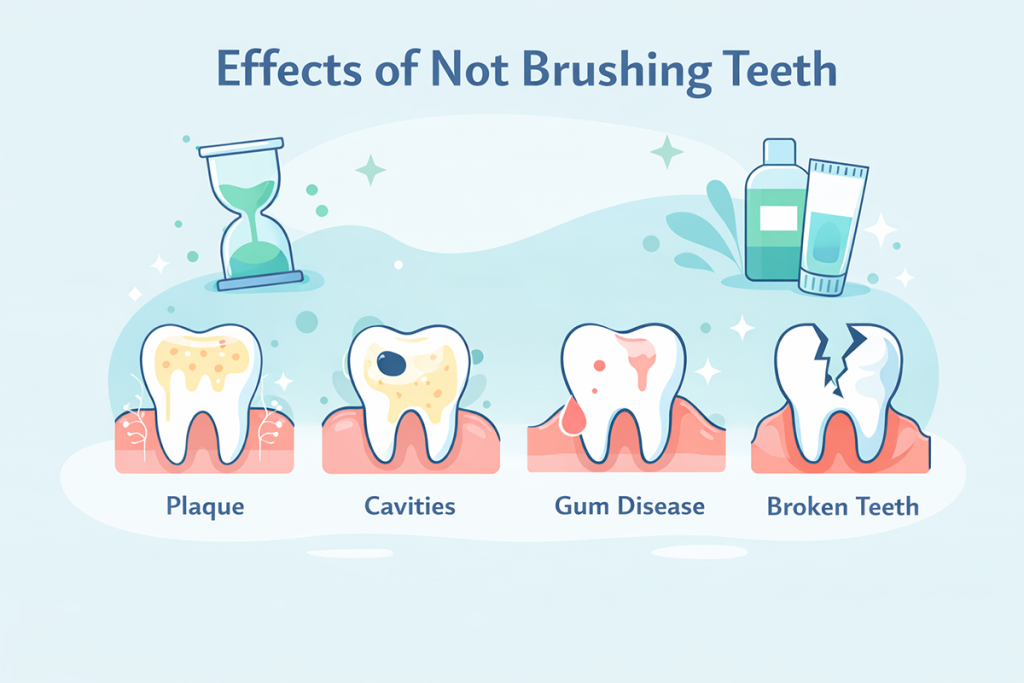 effects of not brushing teeth