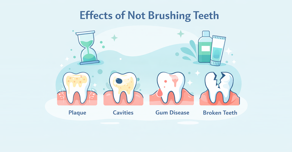 effects of not brushing teeth