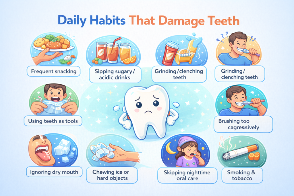 daily habits that damage teeth