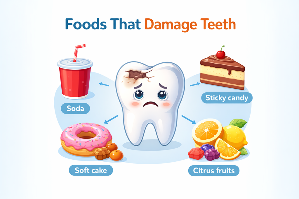 foods that damage teeth